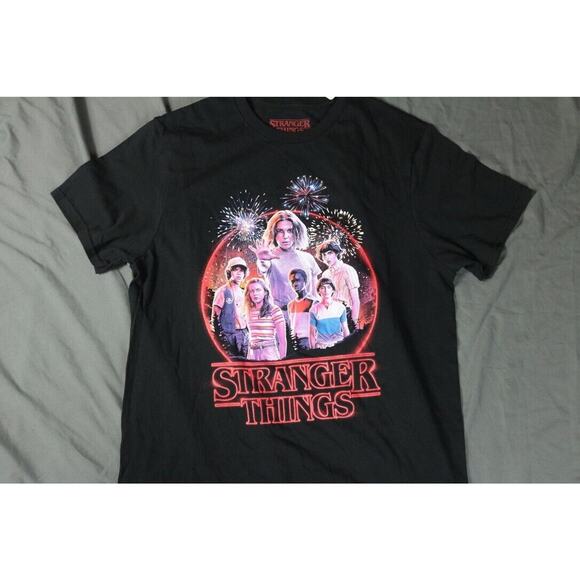 New Stranger Things T Shirt Netflix Womens M Black Multicolor Graphic Print - Picture 2 of 7